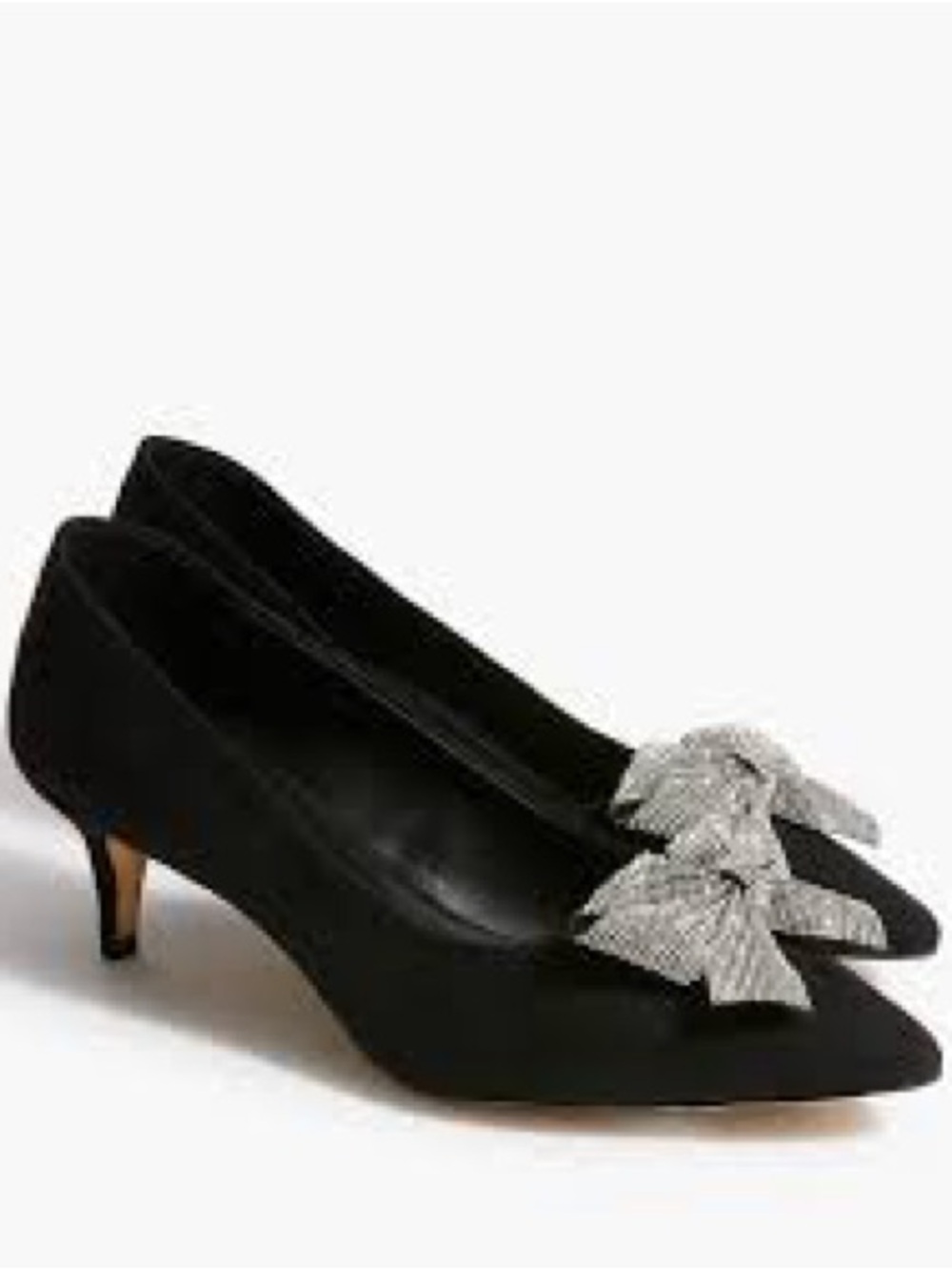J. Crew Esme Rhinestone Bow Kitten Heels NWOT